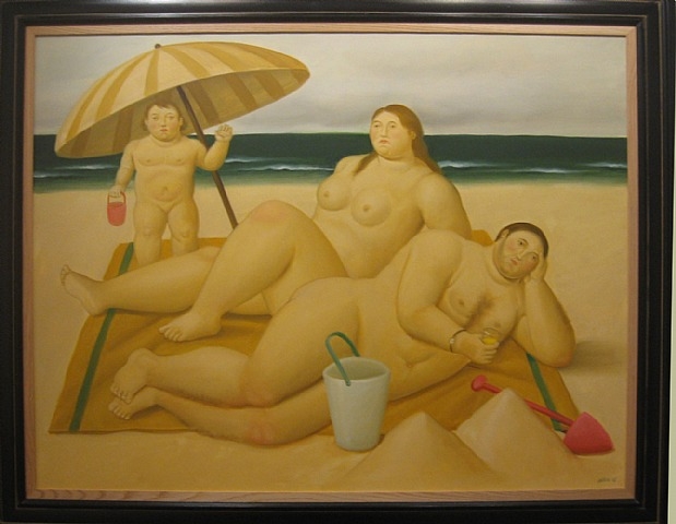 Family on the Beach by Fernando Botero